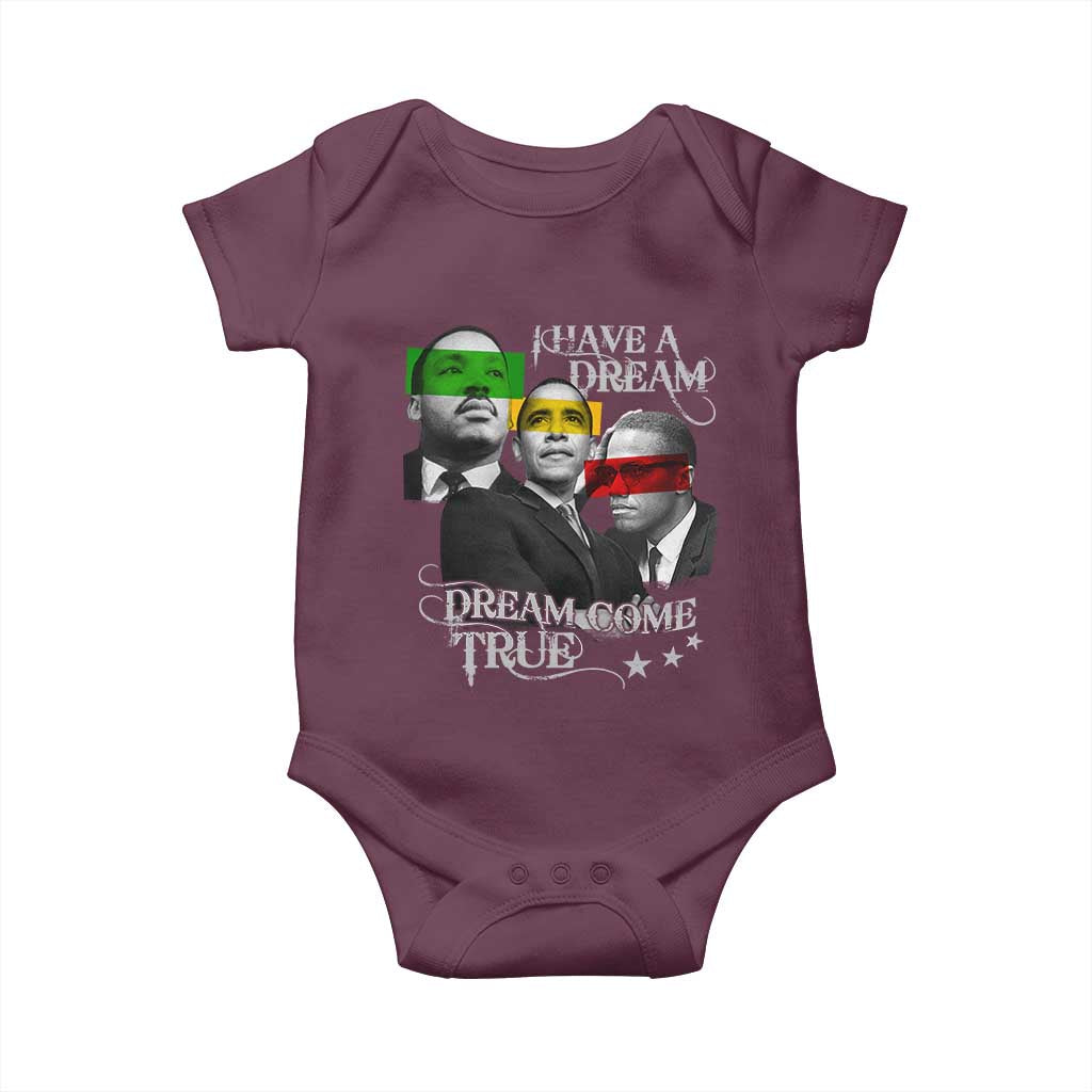 Obama MLK Malcolm X Baby Onesie Dreams Come True