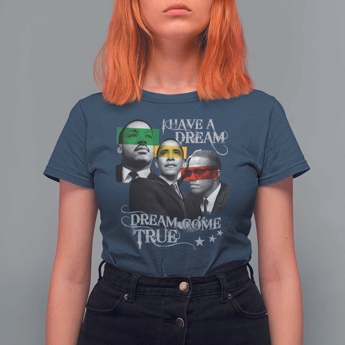 Obama MLK Malcolm X T Shirt For Women Dreams Come True