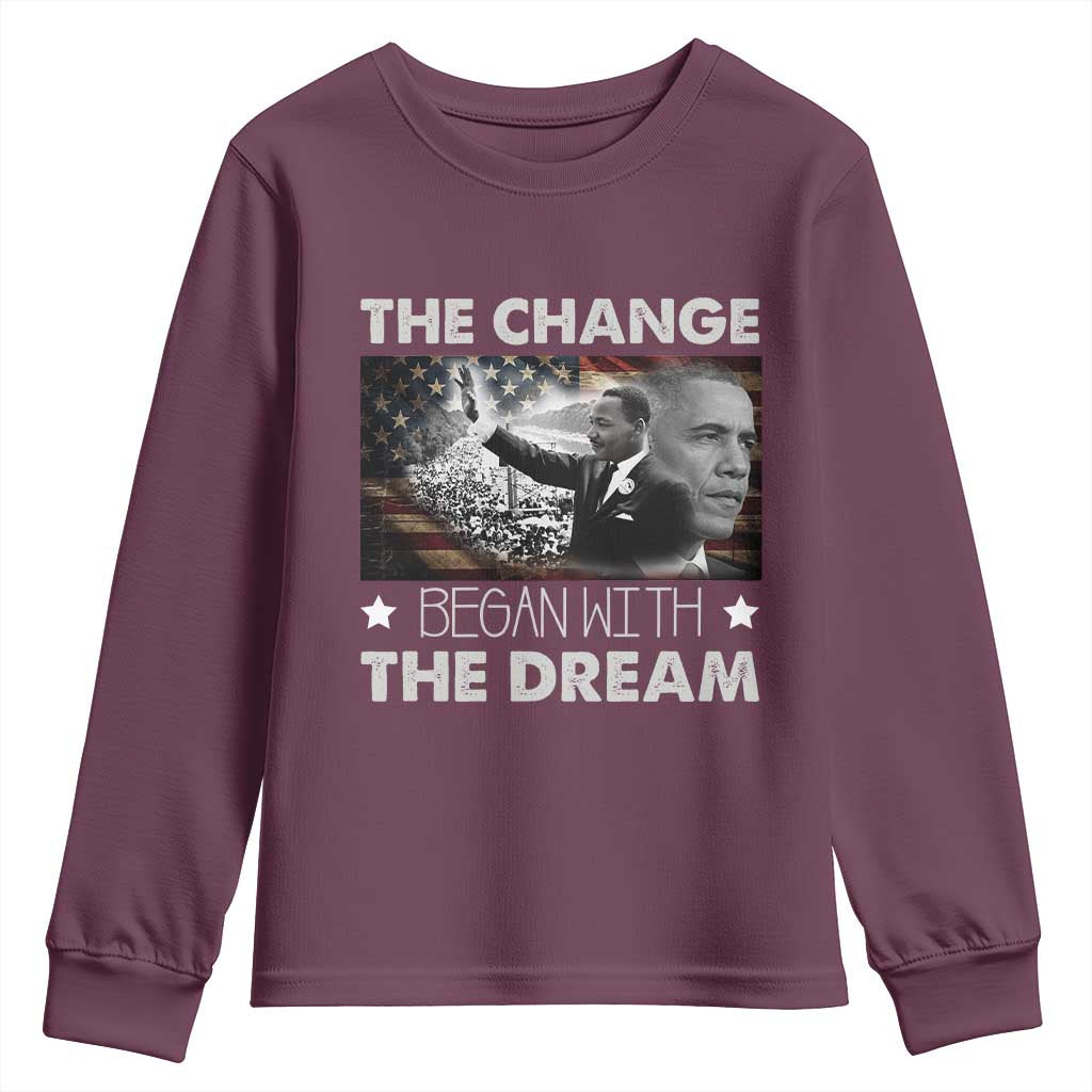 Obama MLK Youth Sweatshirt The Change Began With The Dream