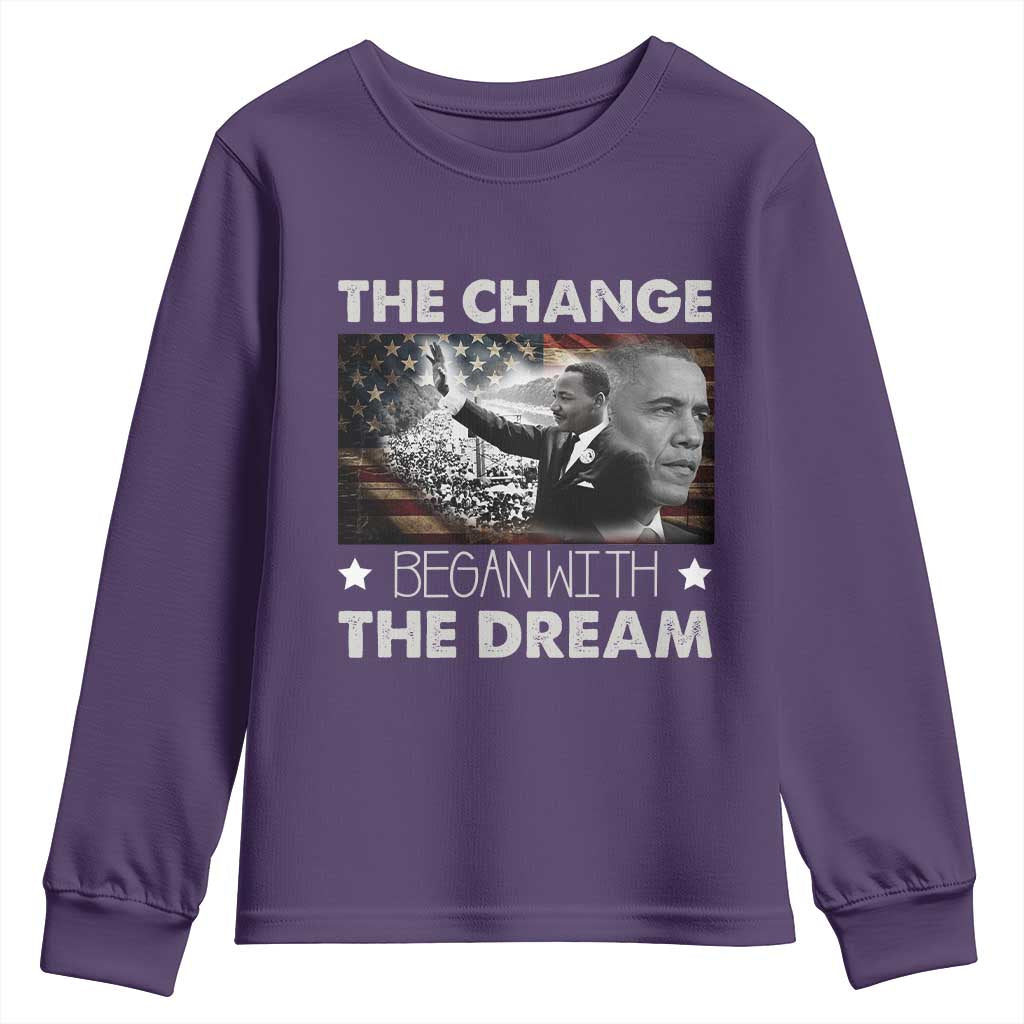 Obama MLK Youth Sweatshirt The Change Began With The Dream