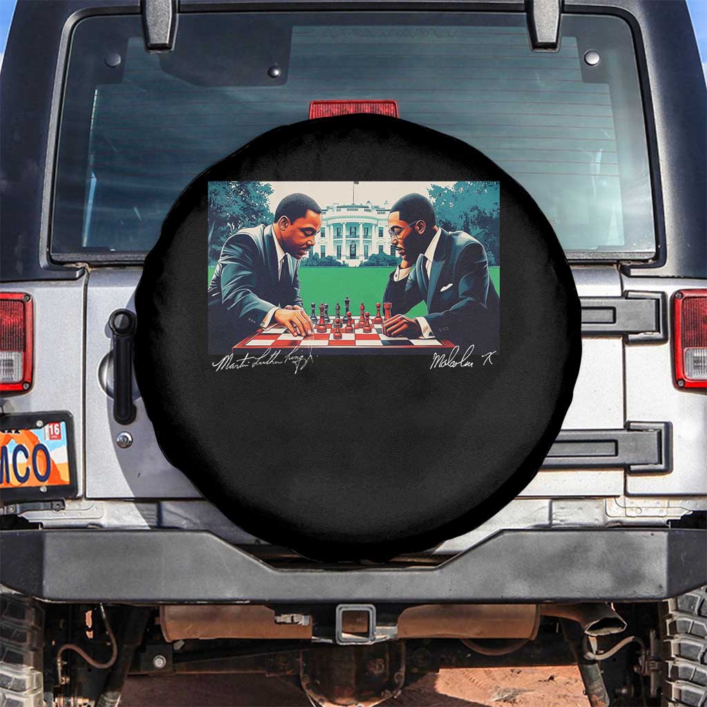 Martin Luther King Jr Malcolm X Spare Tire Cover Playing Chess White House Black History