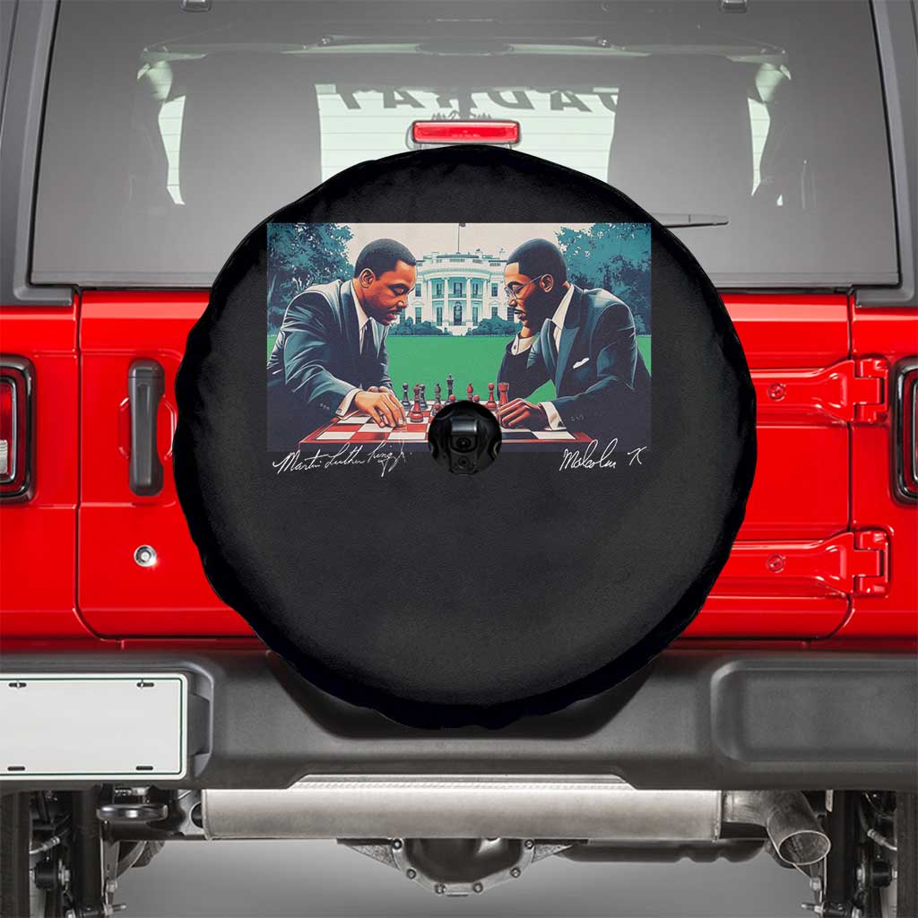 Martin Luther King Jr Malcolm X Spare Tire Cover Playing Chess White House Black History