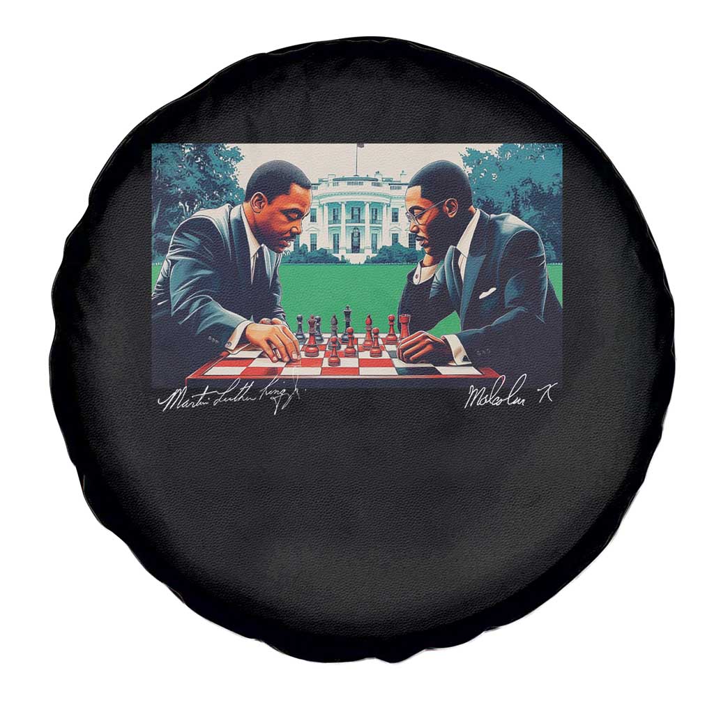 Martin Luther King Jr Malcolm X Spare Tire Cover Playing Chess White House Black History