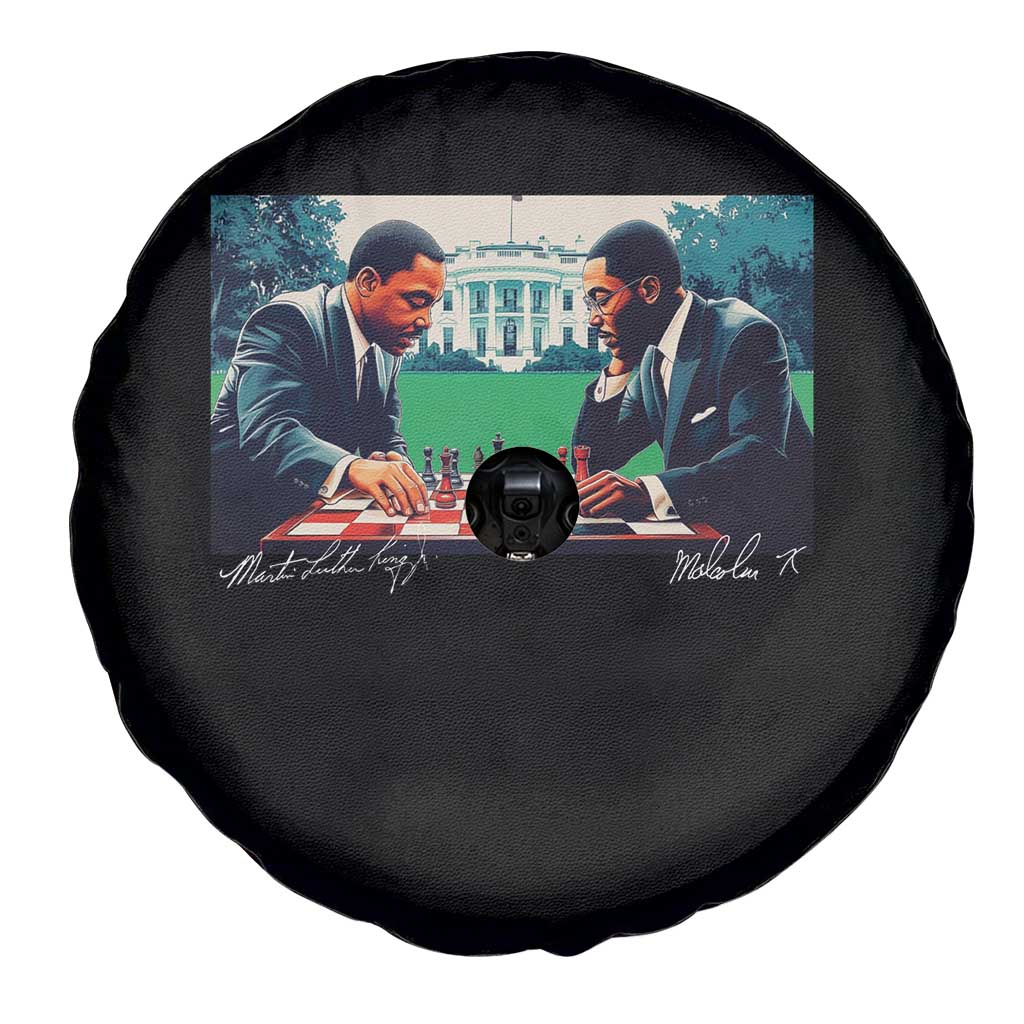 Martin Luther King Jr Malcolm X Spare Tire Cover Playing Chess White House Black History
