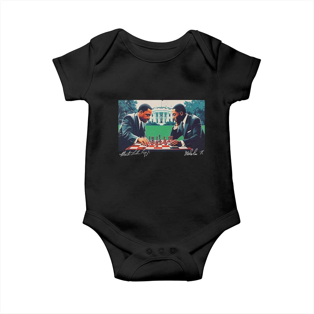 Martin Luther King Jr Malcolm X Baby Onesie Playing Chess White House Black History