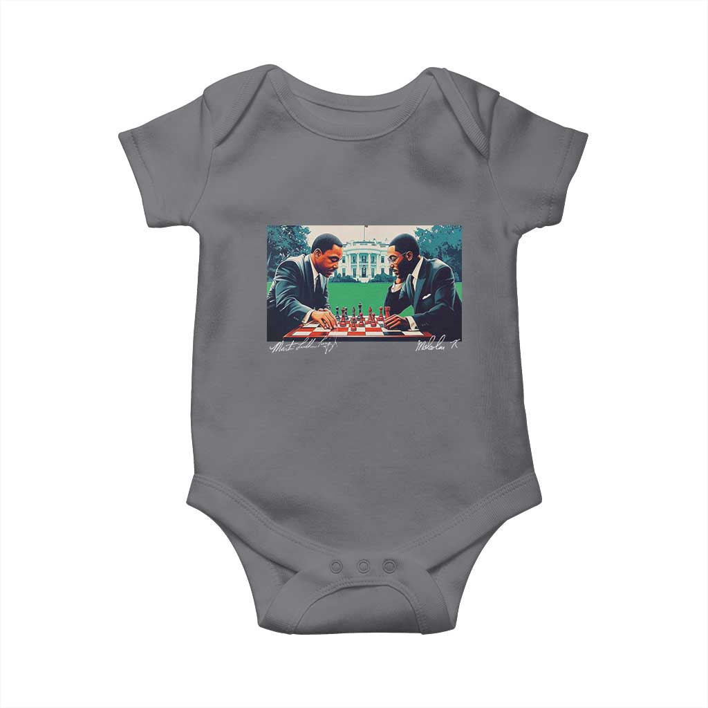 Martin Luther King Jr Malcolm X Baby Onesie Playing Chess White House Black History