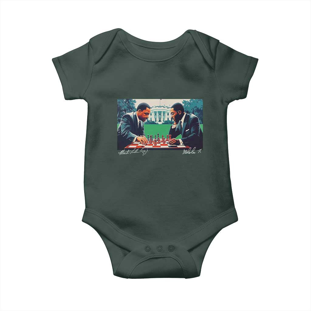 Martin Luther King Jr Malcolm X Baby Onesie Playing Chess White House Black History