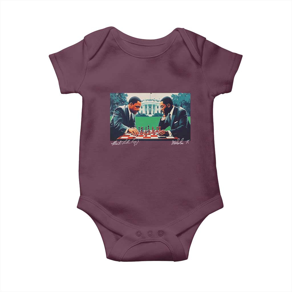 Martin Luther King Jr Malcolm X Baby Onesie Playing Chess White House Black History