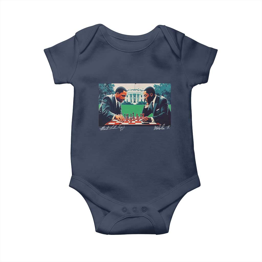 Martin Luther King Jr Malcolm X Baby Onesie Playing Chess White House Black History