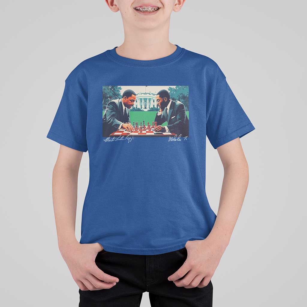 Martin Luther King Jr Malcolm X T Shirt For Kid Playing Chess White House Black History