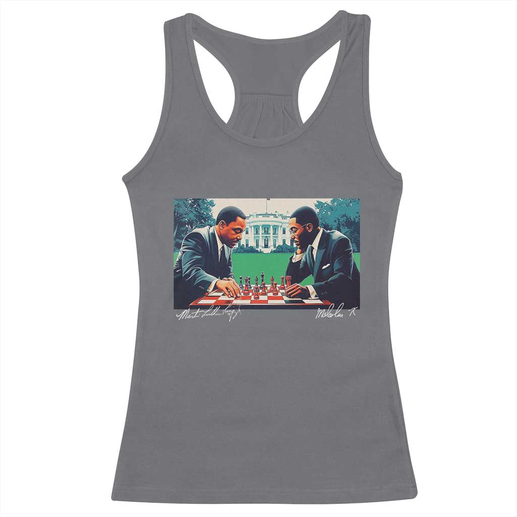 Martin Luther King Jr Malcolm X Racerback Tank Top Playing Chess White House Black History