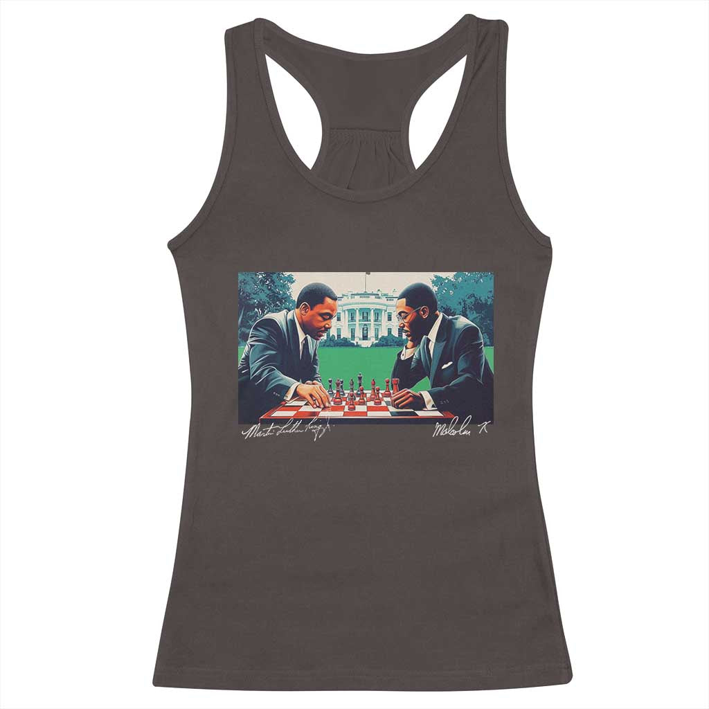 Martin Luther King Jr Malcolm X Racerback Tank Top Playing Chess White House Black History