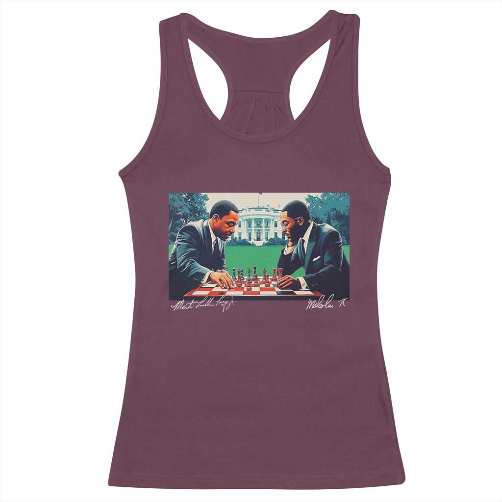Martin Luther King Jr Malcolm X Racerback Tank Top Playing Chess White House Black History
