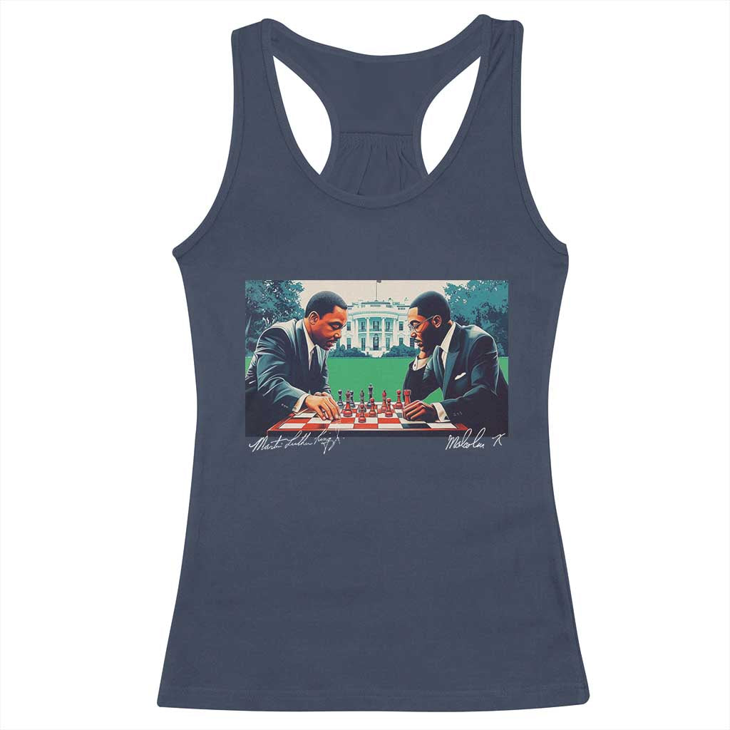 Martin Luther King Jr Malcolm X Racerback Tank Top Playing Chess White House Black History