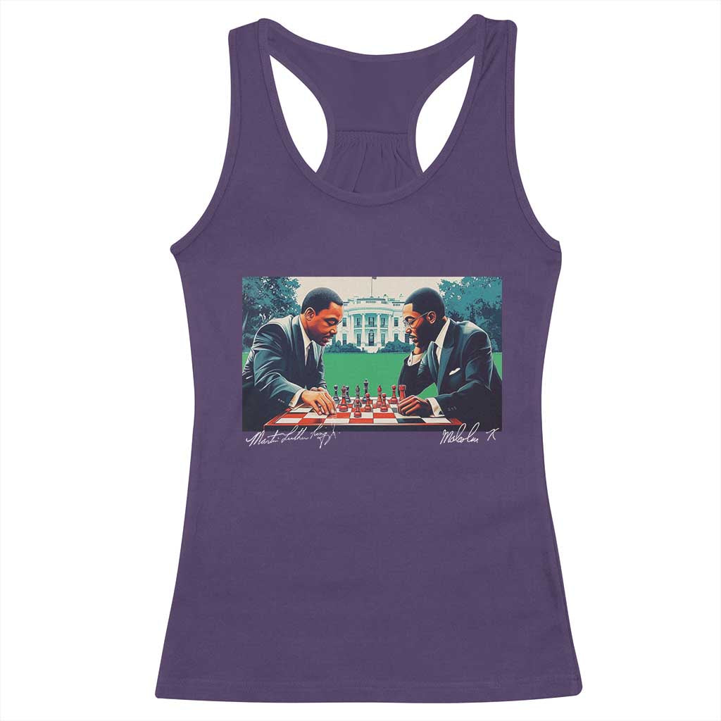 Martin Luther King Jr Malcolm X Racerback Tank Top Playing Chess White House Black History