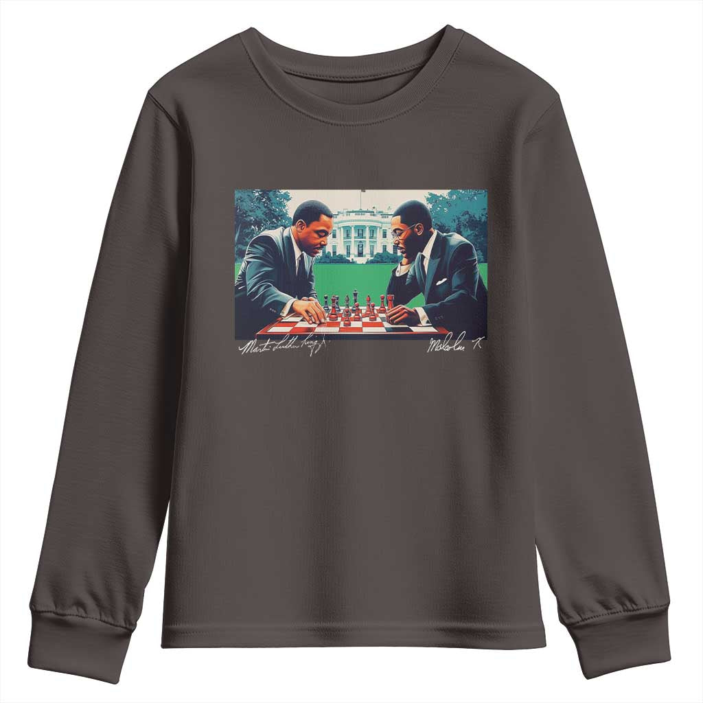 Martin Luther King Jr Malcolm X Youth Sweatshirt Playing Chess White House Black History