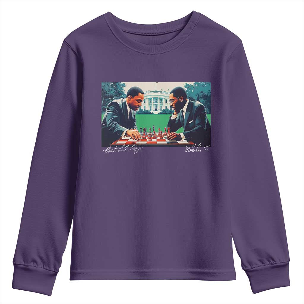Martin Luther King Jr Malcolm X Youth Sweatshirt Playing Chess White House Black History