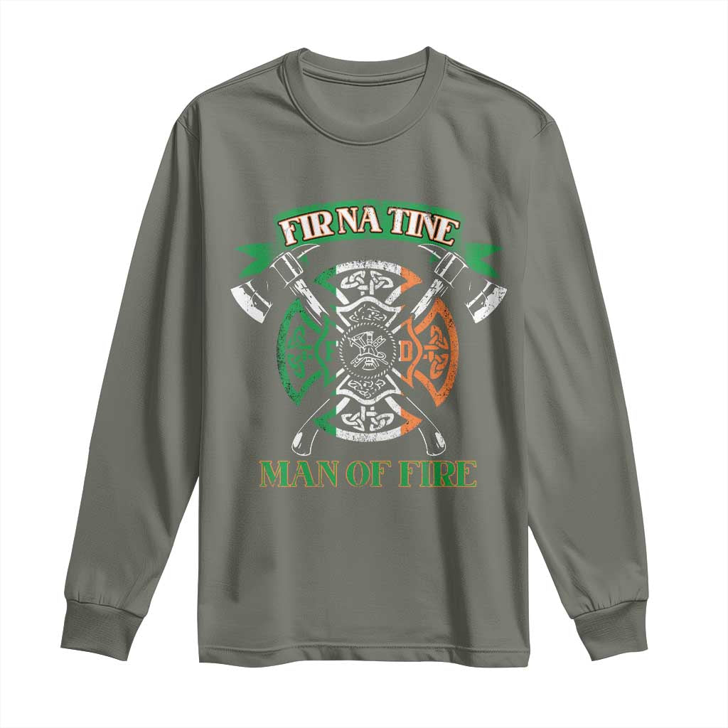 Irish Firefighter Long Sleeve Shirt Fir Na Tine Man Of Fire
