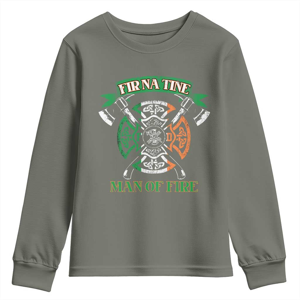 Irish Firefighter Youth Sweatshirt Fir Na Tine Man Of Fire