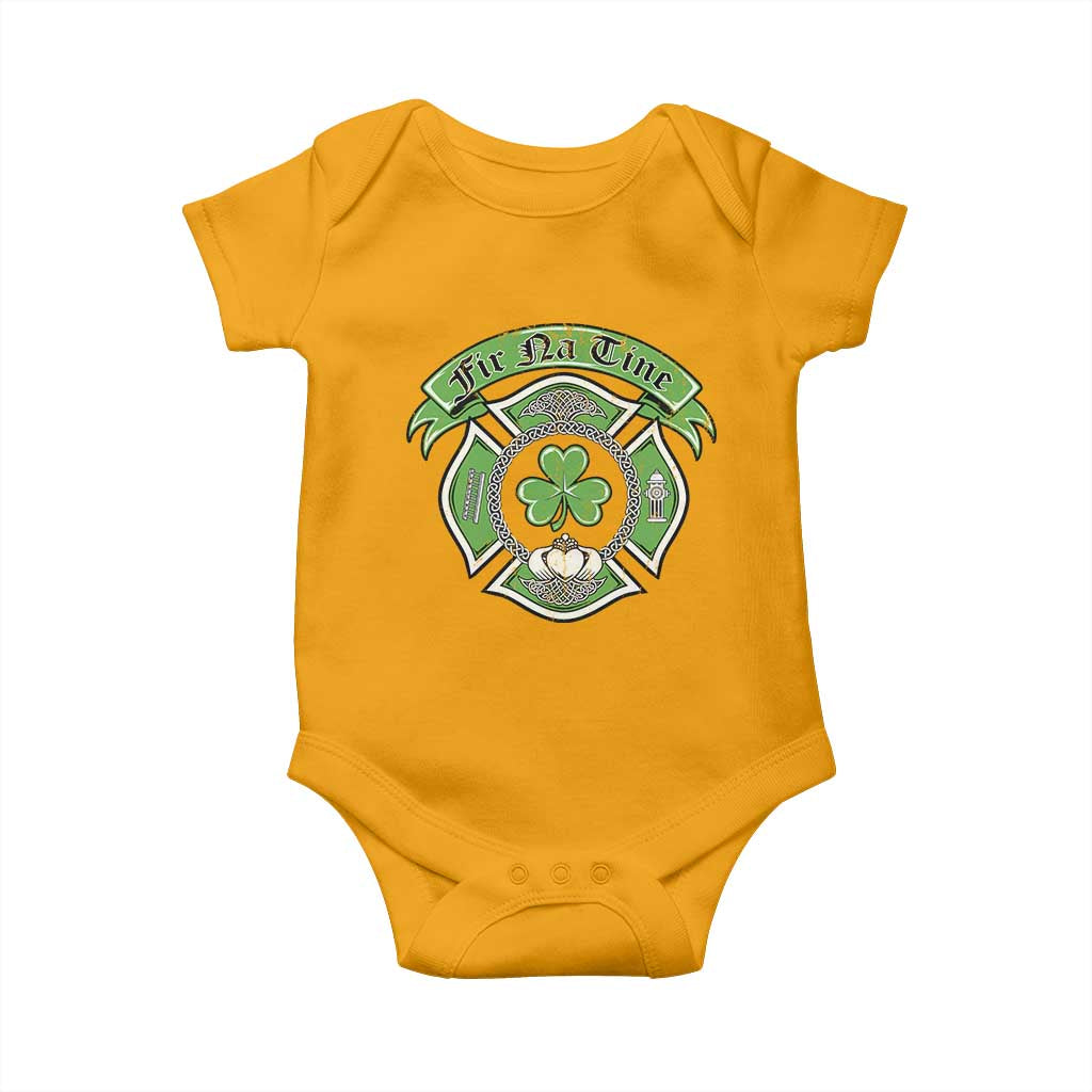 Irish Firefighter Baby Onesie Fir Na Tine Man Of Fire Celtic Claddagh Cross