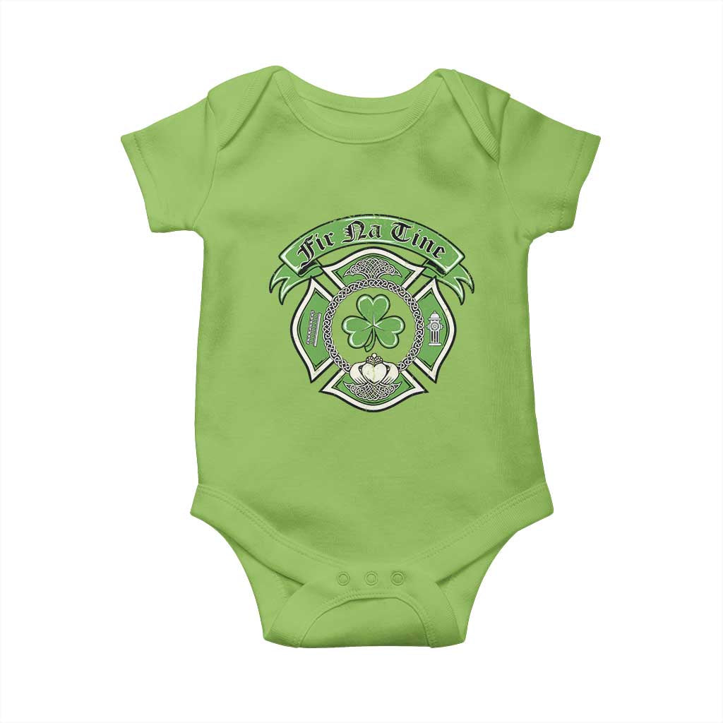 Irish Firefighter Baby Onesie Fir Na Tine Man Of Fire Celtic Claddagh Cross