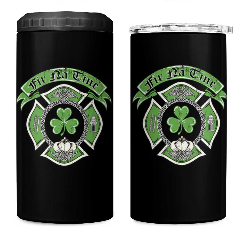 Irish Firefighter 4 in 1 Can Cooler Tumbler Fir Na Tine Man Of Fire Celtic Claddagh Cross