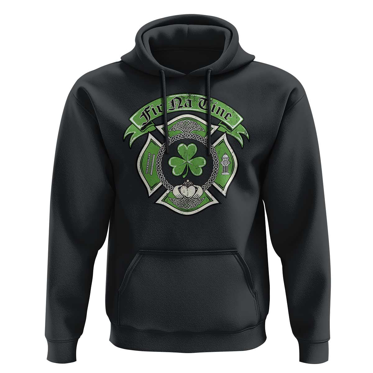 Irish Firefighter Hoodie Fir Na Tine Man Of Fire Celtic Claddagh Cross