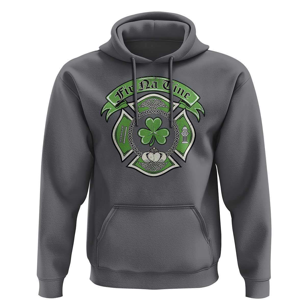 Irish Firefighter Hoodie Fir Na Tine Man Of Fire Celtic Claddagh Cross