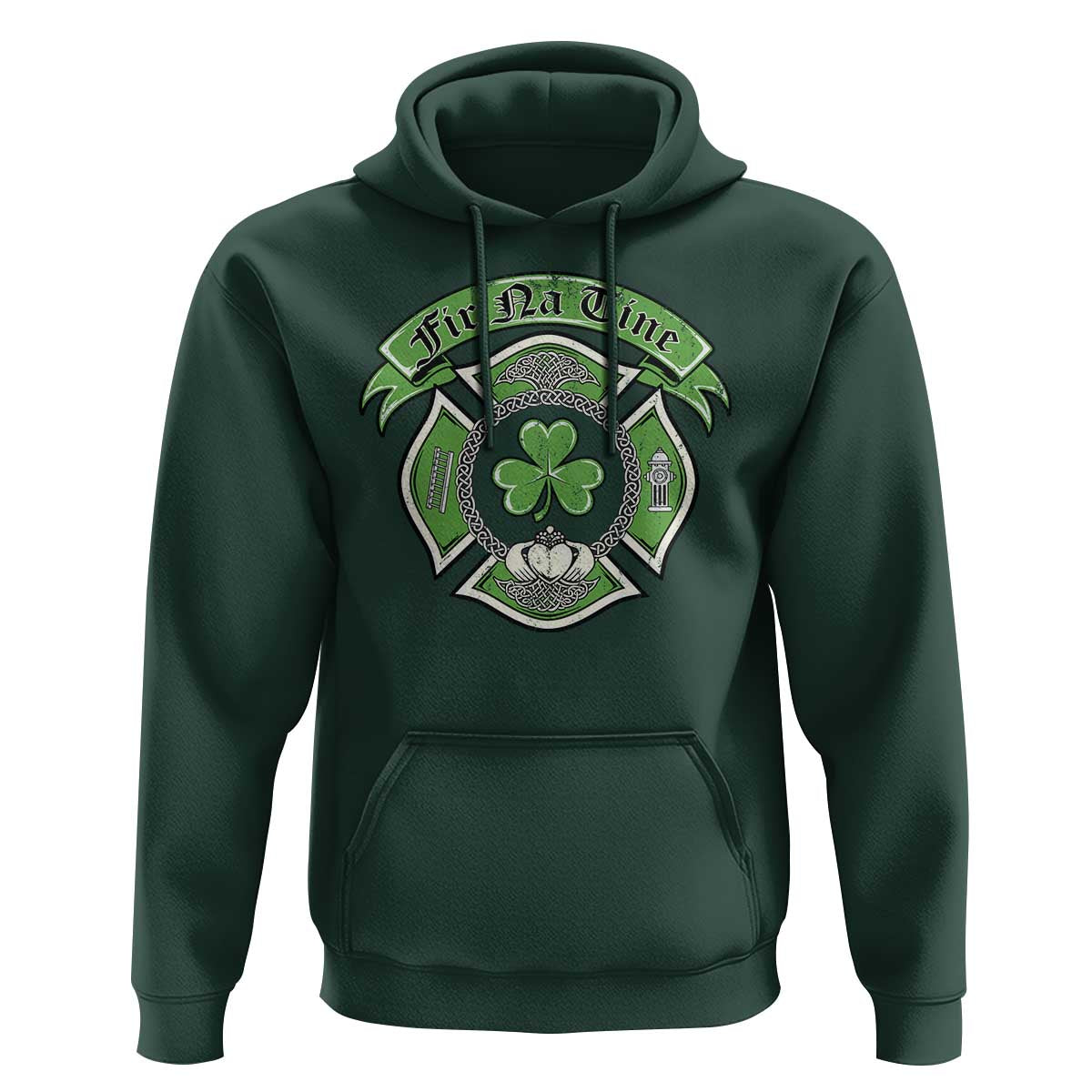 Irish Firefighter Hoodie Fir Na Tine Man Of Fire Celtic Claddagh Cross