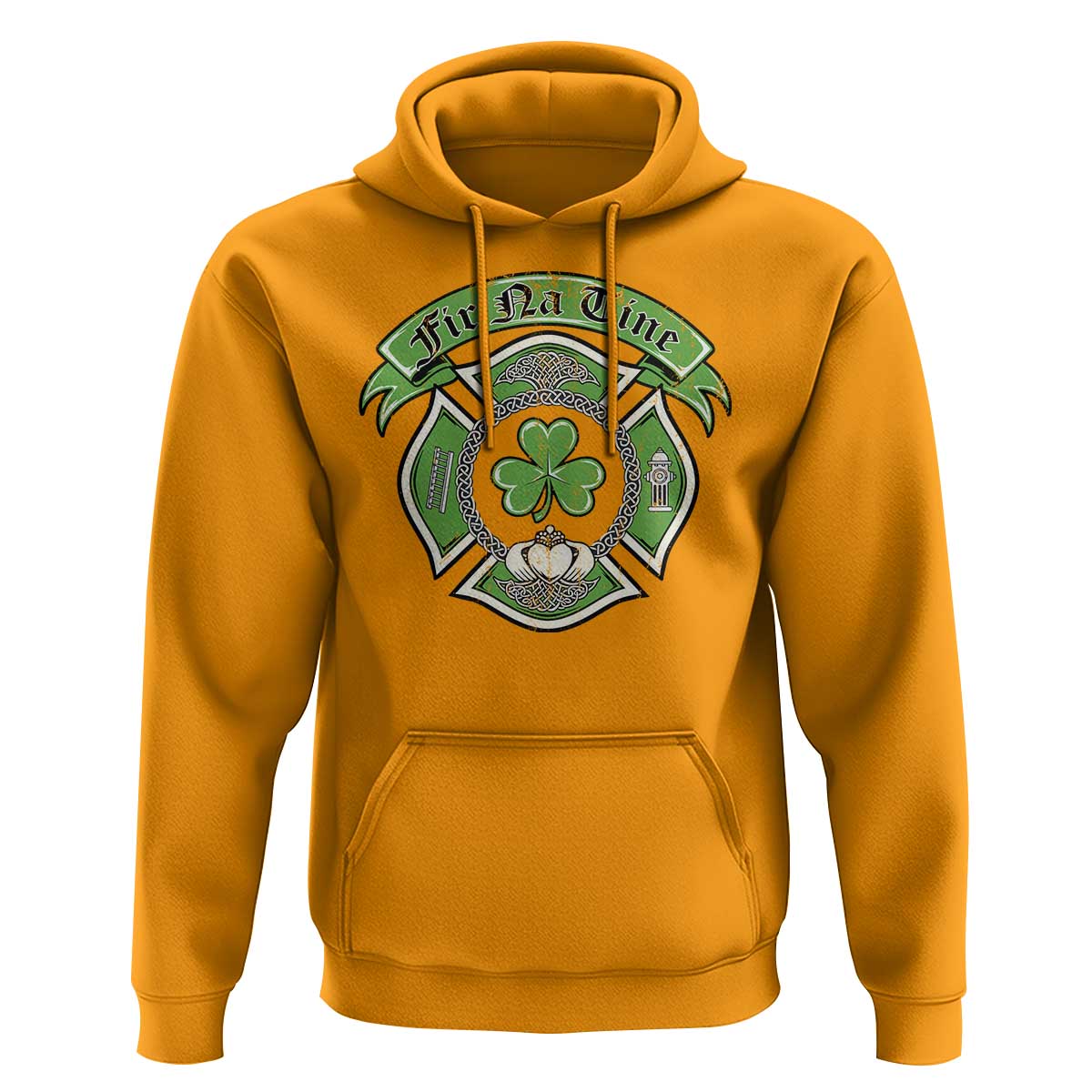 Irish Firefighter Hoodie Fir Na Tine Man Of Fire Celtic Claddagh Cross
