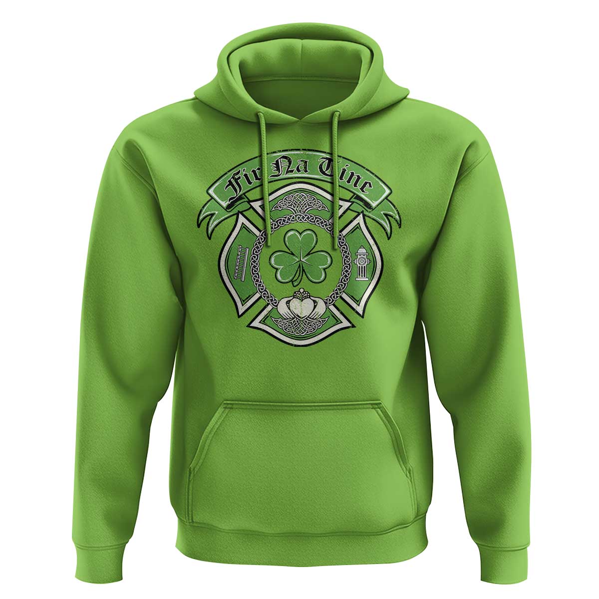Irish Firefighter Hoodie Fir Na Tine Man Of Fire Celtic Claddagh Cross