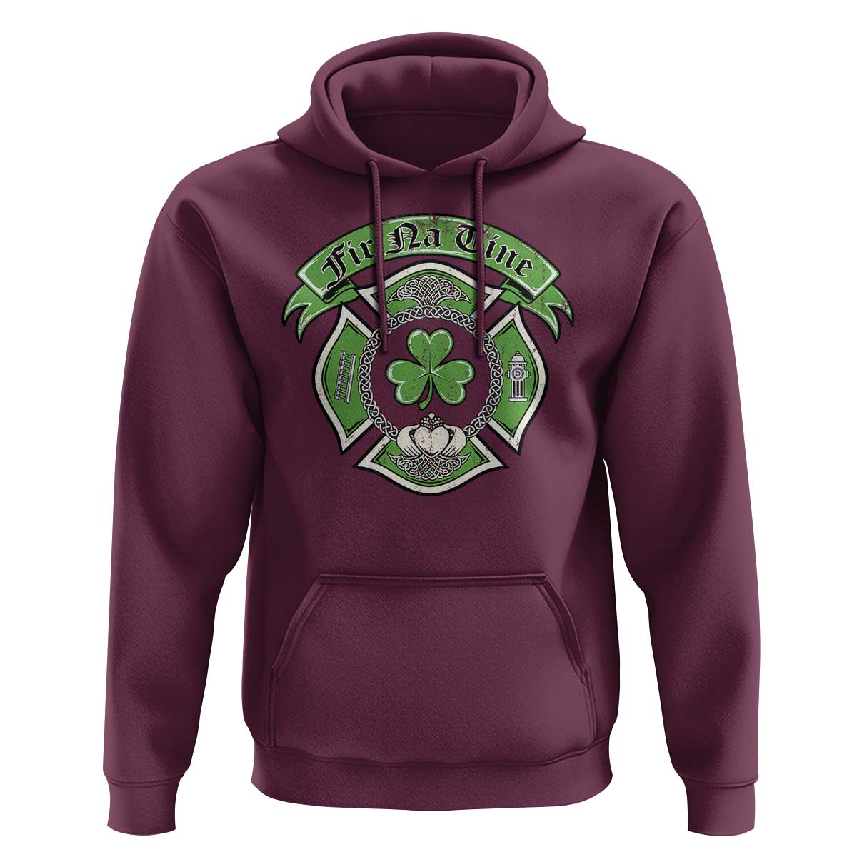 Irish Firefighter Hoodie Fir Na Tine Man Of Fire Celtic Claddagh Cross