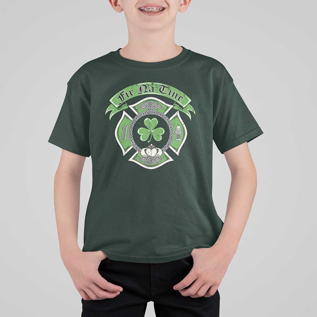 Irish Firefighter T Shirt For Kid Fir Na Tine Man Of Fire Celtic Claddagh Cross