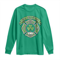 Irish Firefighter Long Sleeve Shirt Fir Na Tine Man Of Fire Celtic Claddagh Cross