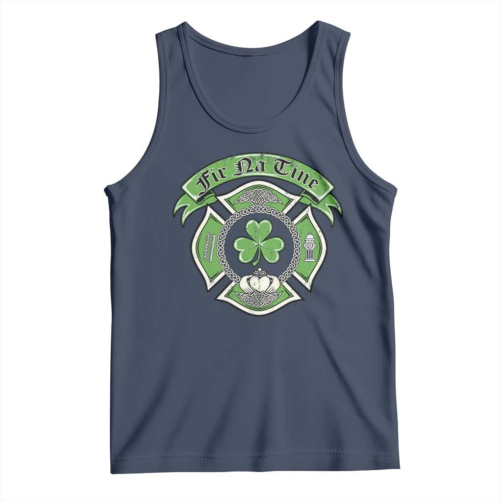 Irish Firefighter Tank Top Fir Na Tine Man Of Fire Celtic Claddagh Cross