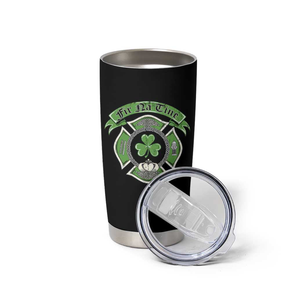 Irish Firefighter Tumbler Cup Fir Na Tine Man Of Fire Celtic Claddagh Cross