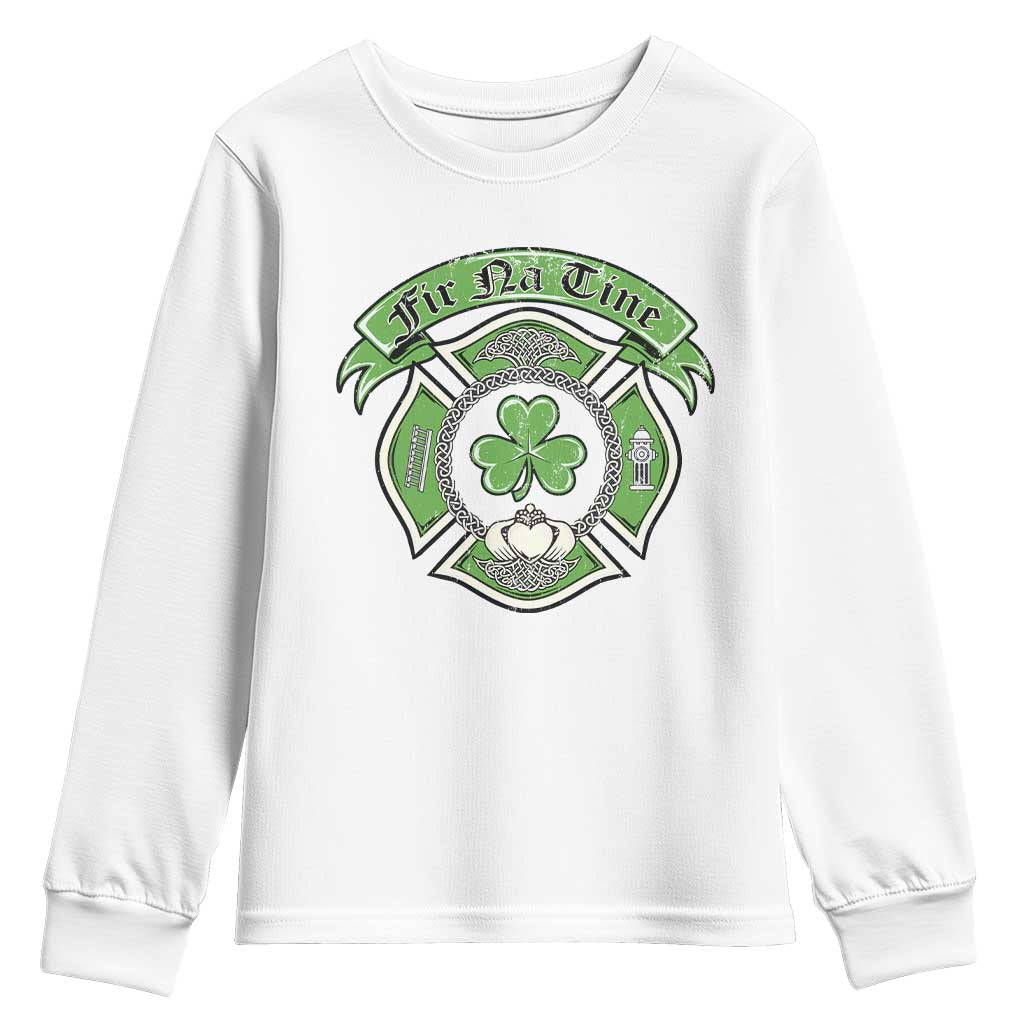 Irish Firefighter Youth Sweatshirt Fir Na Tine Man Of Fire Celtic Claddagh Cross