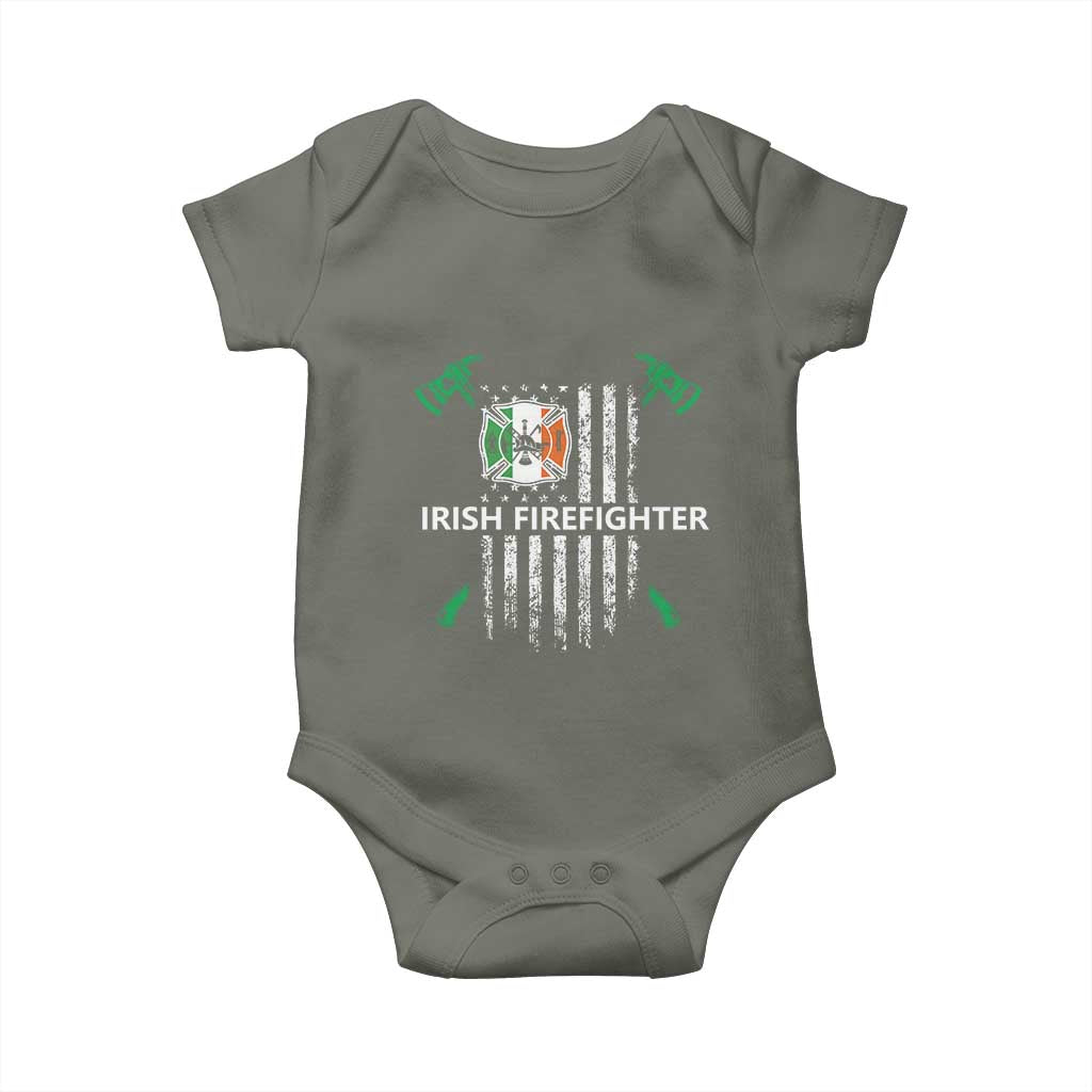 Irish Firefighter Fir Na Tine Man Of Fire Baby Onesie Irish American Flag