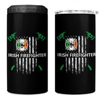 Irish Firefighter Fir Na Tine Man Of Fire 4 in 1 Can Cooler Tumbler Irish American Flag