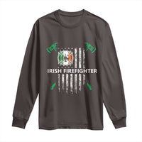 Irish Firefighter Fir Na Tine Man Of Fire Long Sleeve Shirt Irish American Flag