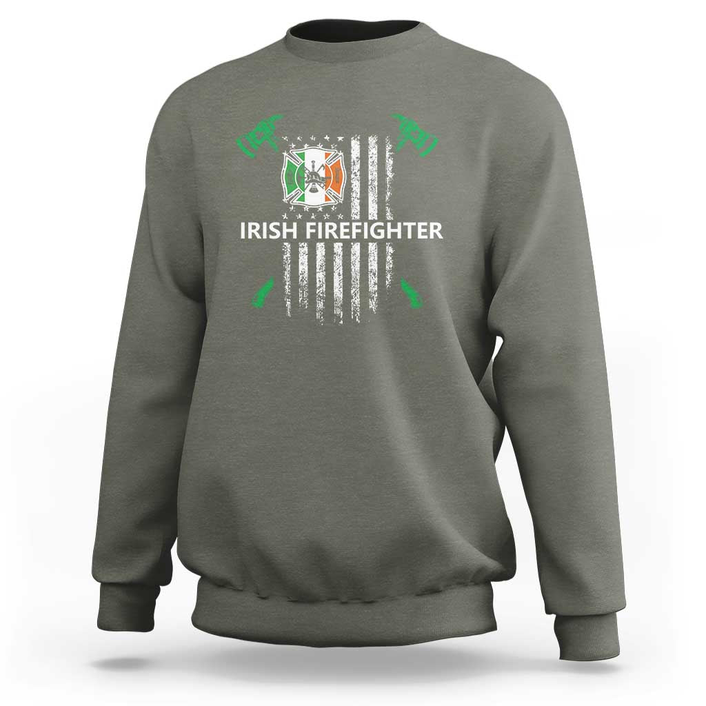 Irish Firefighter Fir Na Tine Man Of Fire Sweatshirt Irish American Flag