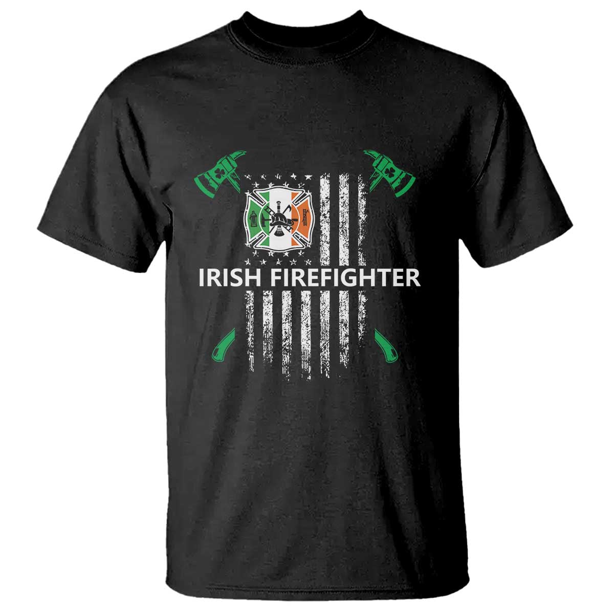 Irish Firefighter Fir Na Tine Man Of Fire T Shirt Irish American Flag