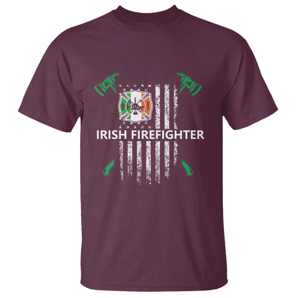 Irish Firefighter Fir Na Tine Man Of Fire T Shirt Irish American Flag