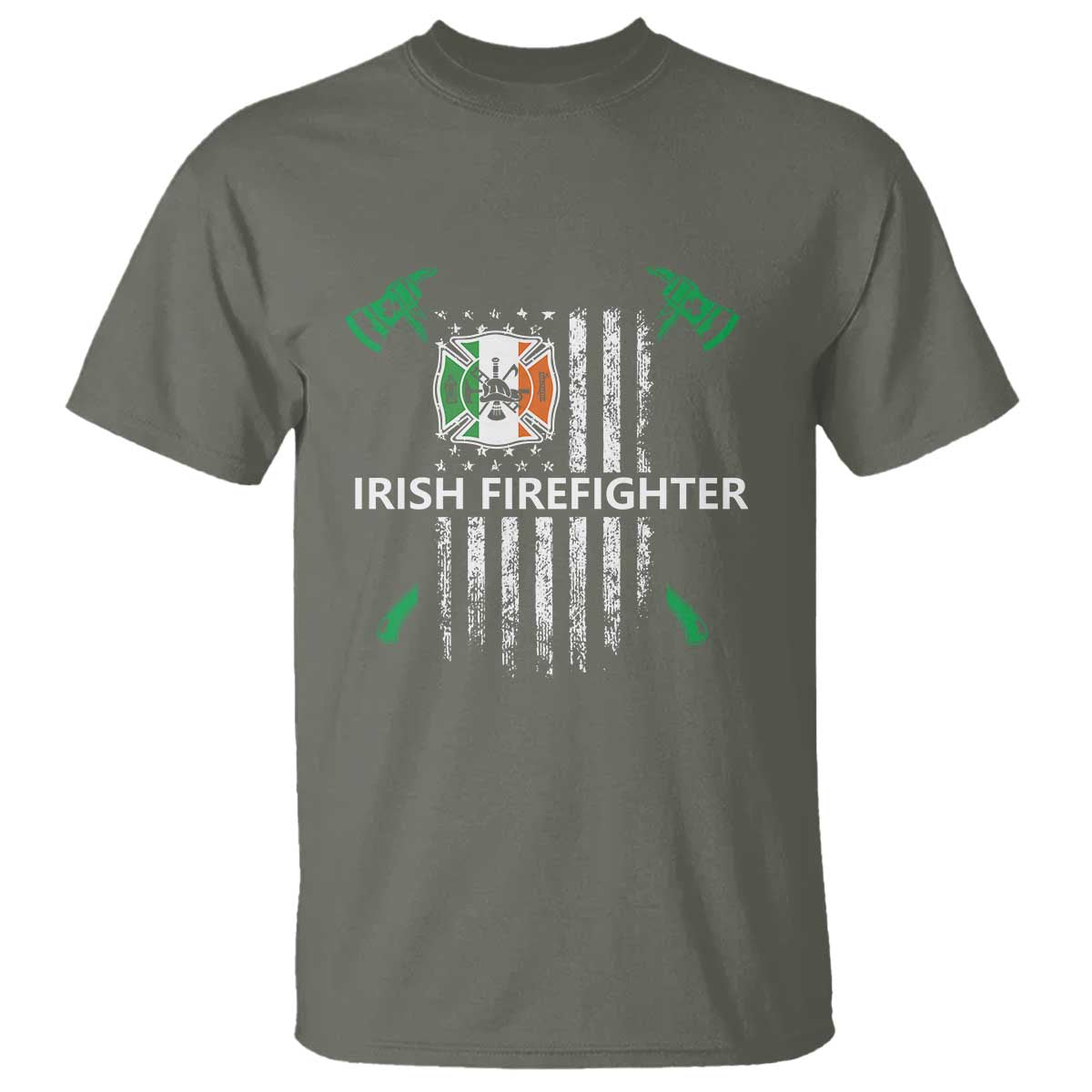 Irish Firefighter Fir Na Tine Man Of Fire T Shirt Irish American Flag
