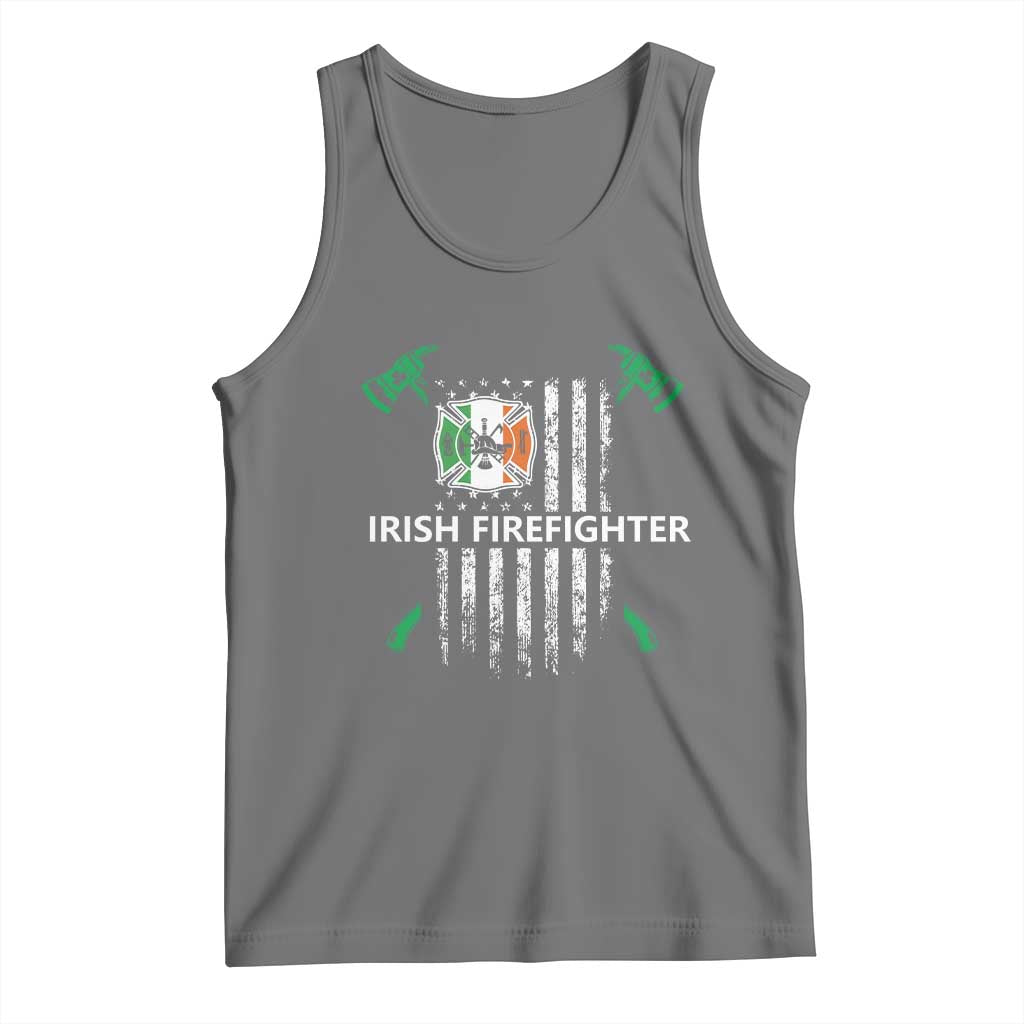 Irish Firefighter Fir Na Tine Man Of Fire Tank Top Irish American Flag
