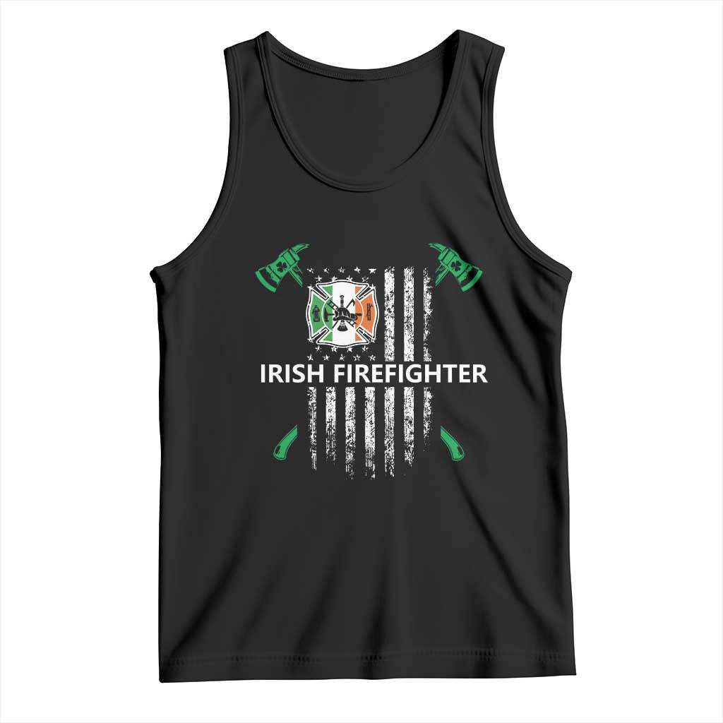 Irish Firefighter Fir Na Tine Man Of Fire Tank Top Irish American Flag