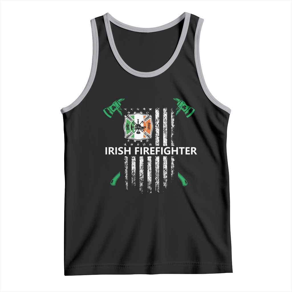 Irish Firefighter Fir Na Tine Man Of Fire Tank Top Irish American Flag