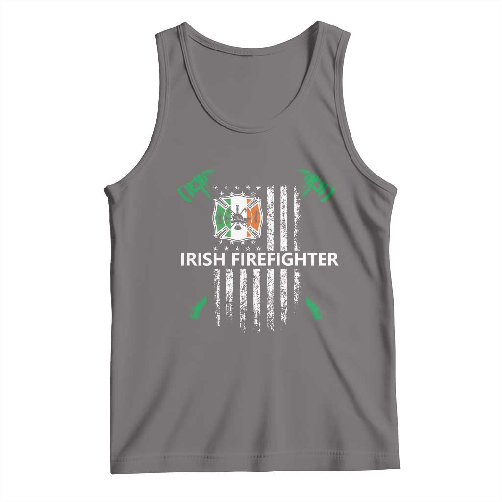 Irish Firefighter Fir Na Tine Man Of Fire Tank Top Irish American Flag