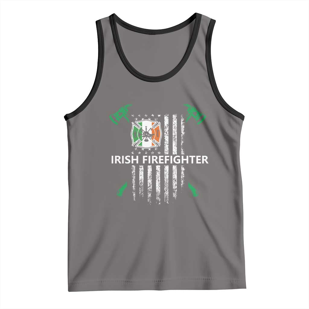 Irish Firefighter Fir Na Tine Man Of Fire Tank Top Irish American Flag