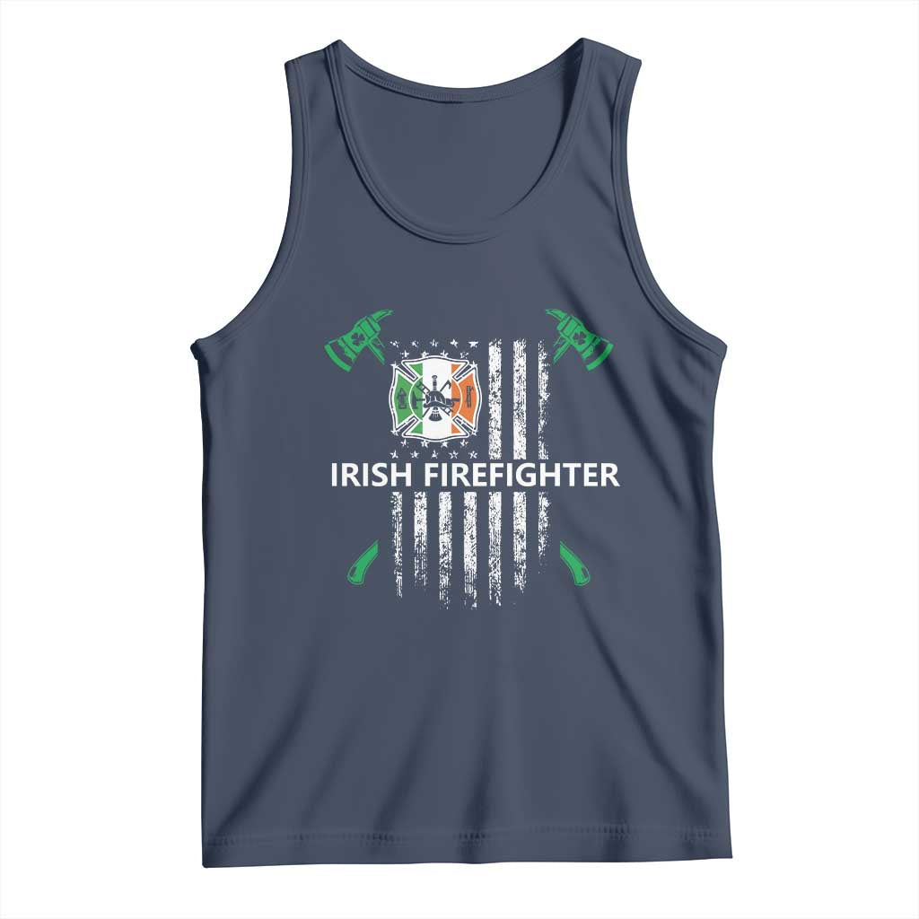 Irish Firefighter Fir Na Tine Man Of Fire Tank Top Irish American Flag
